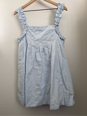 Runway Scout Women’s 14 Baby Blue Babydoll Mini Dress Ruffle Pleated Coquette‎
